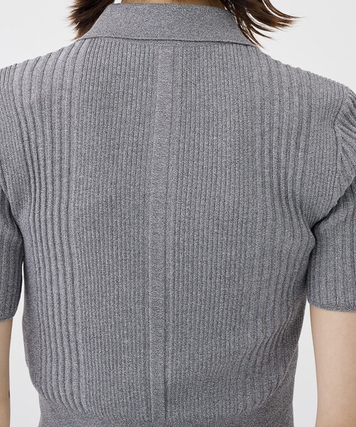 UNITED TOKYO◆ライトショートポロニット/ポロシャツ/FREE/レーヨン/GRY/無地/144333004/// UNITED TOKYO ポロシャツ ポロ 「完売間近！」ライトショート