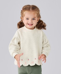 Combi mini トレーナー T/Cポンチ裾スカラ長袖トップス キッズ 子供服