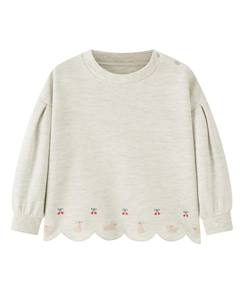 Combi mini トレーナー T/Cポンチ裾スカラ長袖トップス キッズ 子供服  