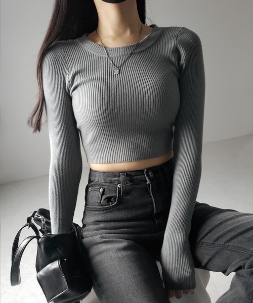 ☺*︎様 【美品】OMMO SHORT RIB KT TOP ショートリブニット me+em select（ミームセレクト） ニット セーター 「 3color 」BASIC