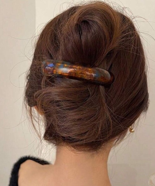 Port（ポート） ヘアクリップ 「 」 マーブルカラー ロング カーブ