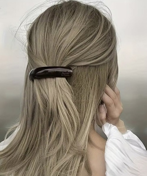 Port（ポート） ヘアクリップ 「 」 マーブルカラー ロング カーブ