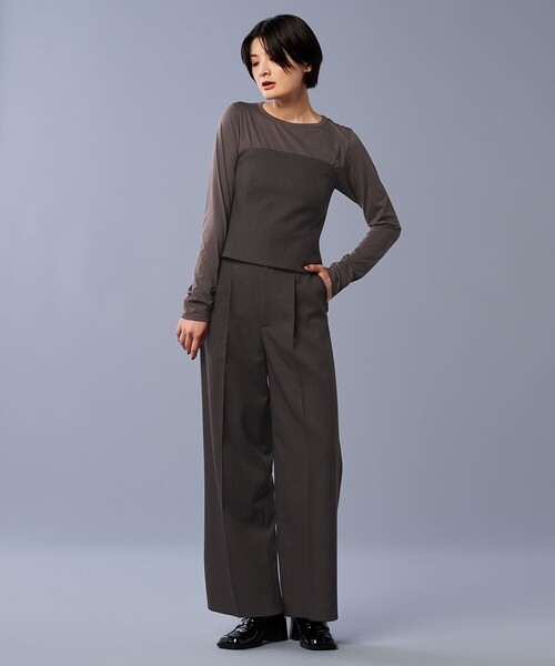 tシャツ アルビニスタシフォンテレコ ボートネック カットソー（uncrave STANDARD） レディース アルビニスタシフォンテレコ ボートネック カットソー（uncrave