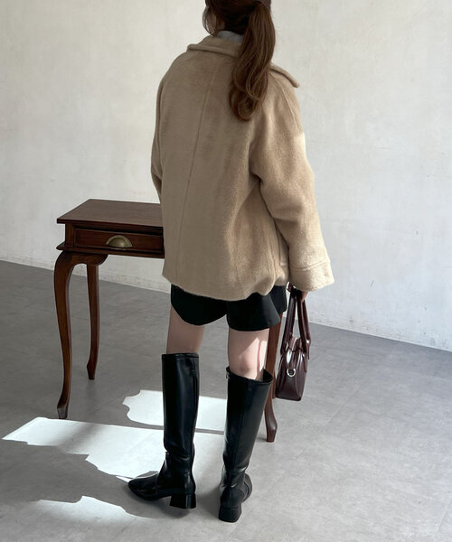 Chez toi（シェトワ） コート アウター ステンカラーシャギーコート