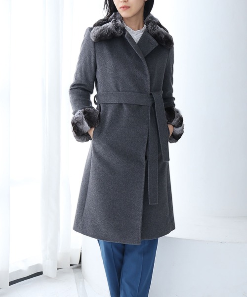 フォクシー　最高級　チンチラファー　カシミヤ　ロングコート　ガウンコート 楽天市場】【4h限定20%off】カシミヤ コート チンチラ レディース