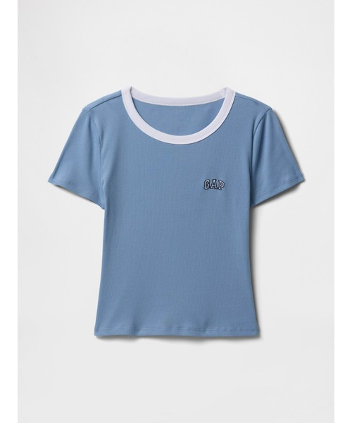 GAP tシャツ リブ クロップド Gapロゴtシャツ レディース