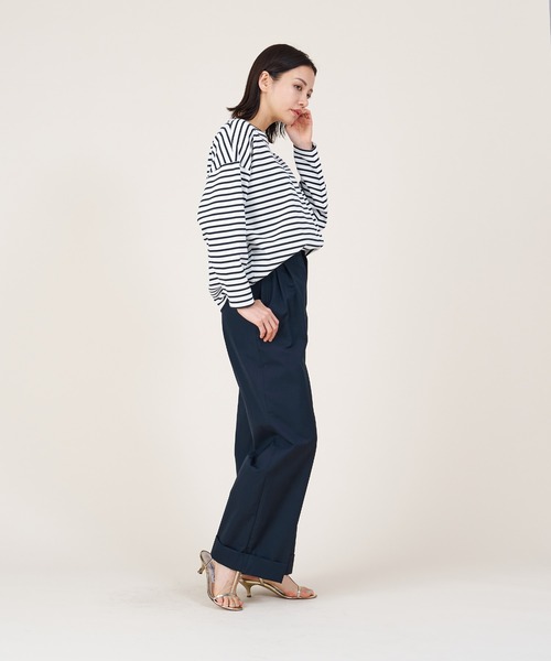 tシャツ 「marmors」border with glitter long t-shirt レディース MICA＆DEAL｜【marmors】border with glitter long t-shirt