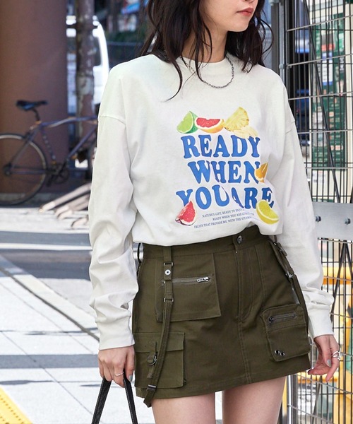 SinnersAttire ロゴ オーバーサイズ Tシャツ フルーツ Fruits MONO-MART tシャツ オーバーサイズフルーツグラフィックプリント