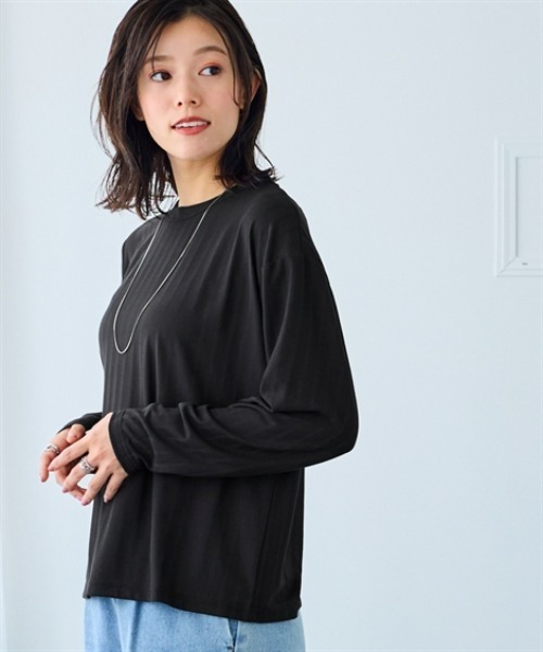 超美品｜完売品 ランダムリブカットソー size2 navy ニッセン（nissen） tシャツ ランダムリブカットソークロップド丈