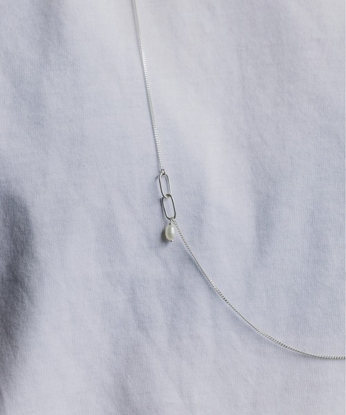ネックレス SV925 Random Chain Pearl Long Necklace レディース
