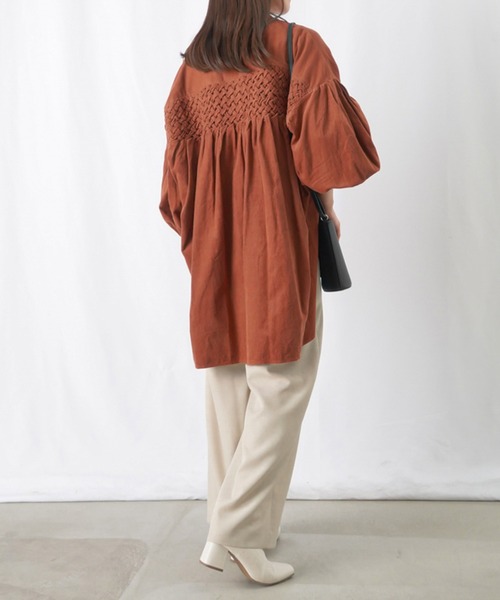 「LUCA/LADY LUCK LUCA」 長袖ブラウス FREE ネイビー レディース_画像6