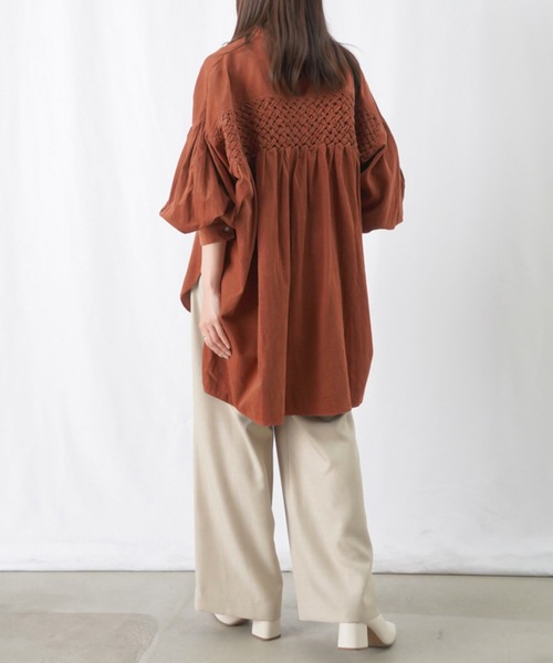 「LUCA/LADY LUCK LUCA」 長袖ブラウス FREE ネイビー レディース_画像7