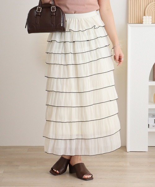 FUNALIVE（ファンアライブ） スカート nohea 配色メロー10段スカート