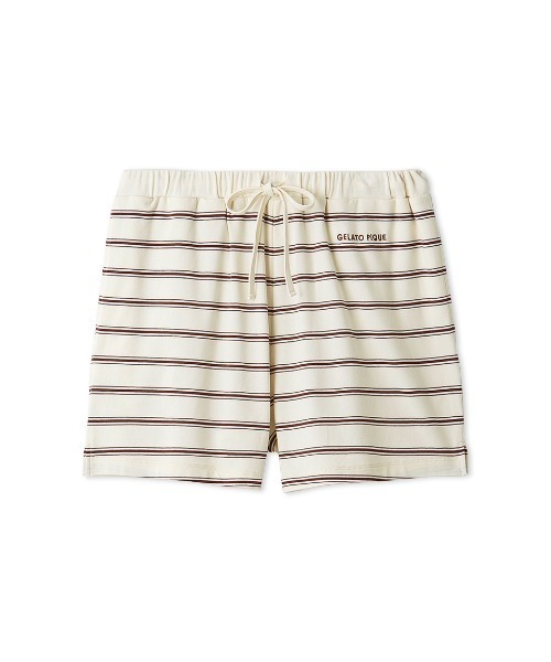 すぐ届く 定番 部屋着【gelato pique】ボーダー ショートパンツ gelato pique パジャマ ルームウェア ジェラート3ボーダー