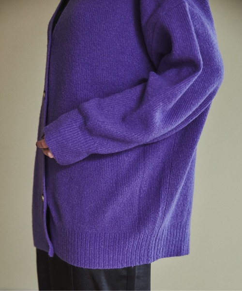 「ANGIE」 ニットカーディガン FREE パープル レディース_画像4