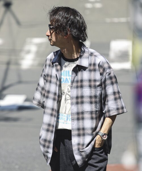 JOURNAL STANDARD relume シャツ T/C ガーゼ オンブレチェック