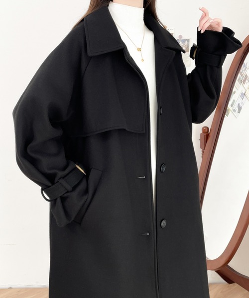 「ECLIN」 ステンカラーコート L ベージュ レディース_画像2