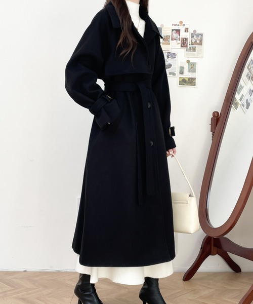 「ECLIN」 ステンカラーコート L ベージュ レディース_画像9