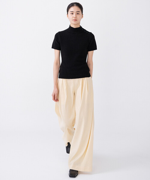 Bshop パンツ eunoia | 2タック ワイドパンツ WOMEN レディース