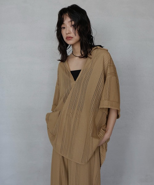 tシャツ クロッシェレース オーバーシャツ レディース