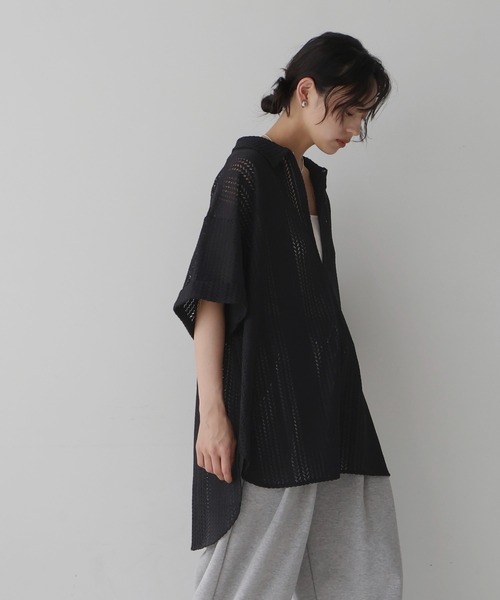 hellam tシャツ クロッシェレース オーバーシャツ レディース