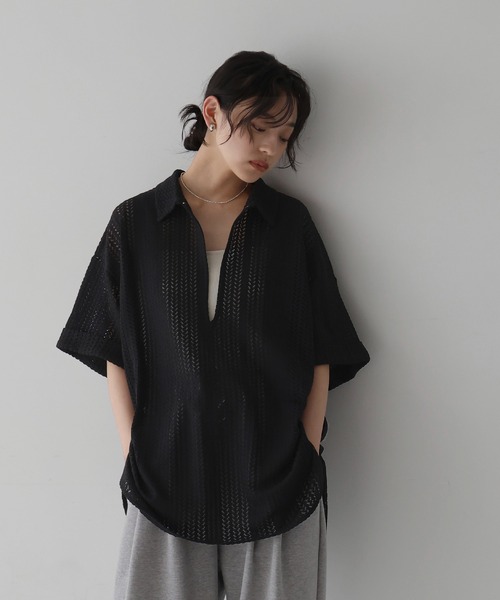 tシャツ クロッシェレース オーバーシャツ レディース hellam tシャツ クロッシェレース オーバーシャツ レディース