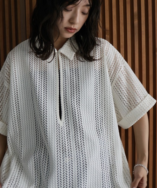 hellam tシャツ クロッシェレース オーバーシャツ レディース