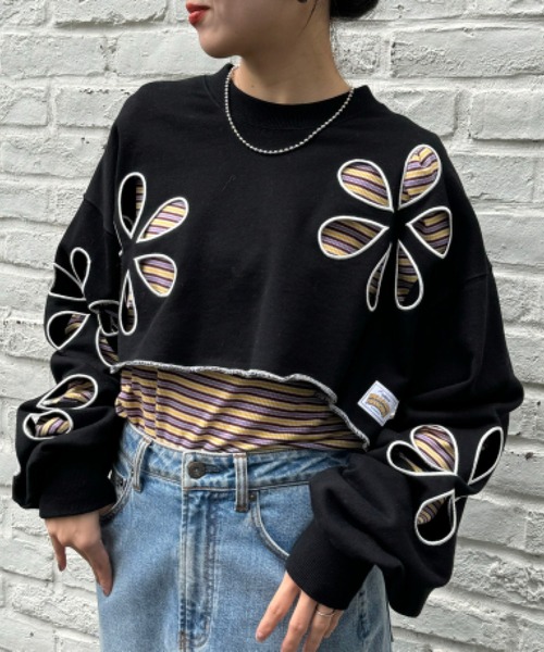 「HELLO.SANFRANCISCO」 スウェットカットソー ONE SIZE ブラック レディース