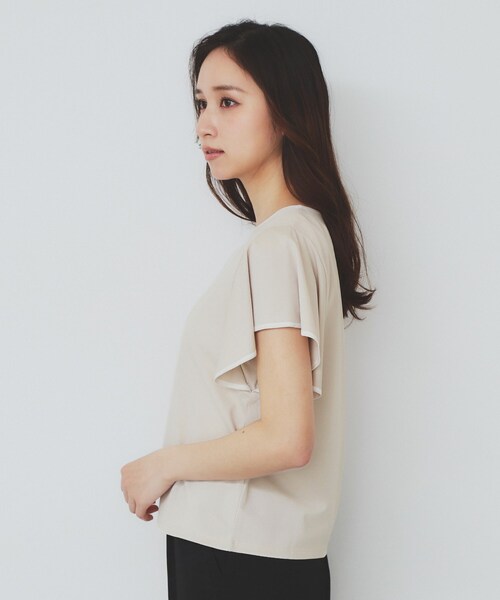 【新品タグ付】23区 現行　ハイエンドフレアスリーブ Tシャツ　トップス　大きめ 23区 tシャツ 「洗える」ハイエンド フレアスリーブ Tシャツ