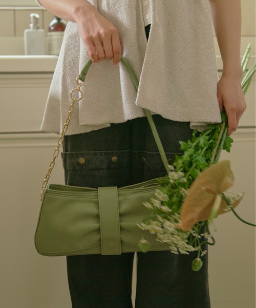 loin nuit ショルダーバッグ バッグ chain ribbon hand bag / チェーン 