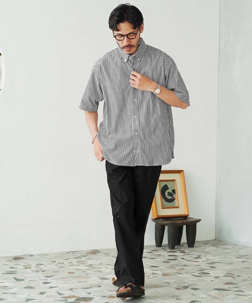 JIGGYS SHOP（ジギーズショップ） シャツ ビックシルエット ストライプ