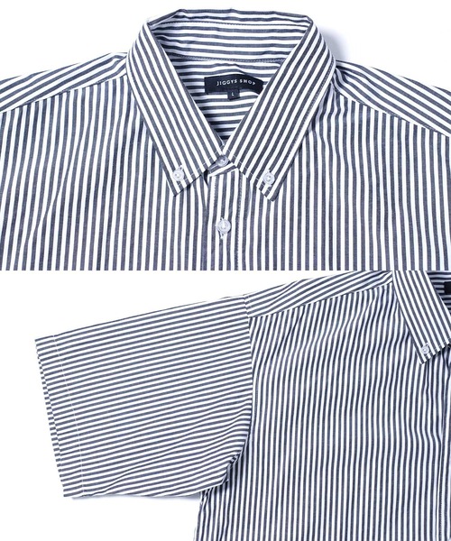 JIGGYS SHOP シャツ ビックシルエット ストライプ ボタンダウン