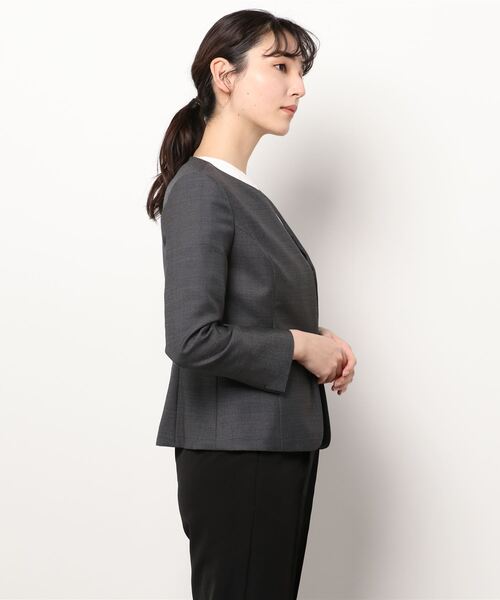 NEWYORKER（ニューヨーカー） ノーカラージャケット 9号 グレー系