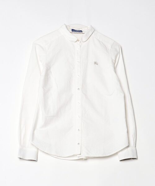 バックプリントが可愛い　BURBERRY BLUE LABEL 長袖シャツ 36 BURBERRY BLUE LABEL デニムシャツ 36 七分袖 長袖 ノバチェック
