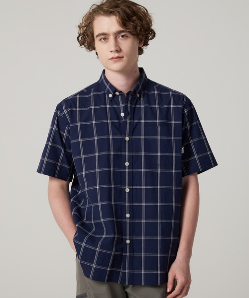Eddie Bauer シャツ コットンリネン 半袖 チェックシャツ メンズ