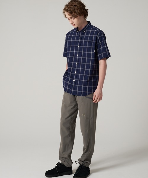 Eddie Bauer シャツ コットンリネン 半袖 チェックシャツ メンズ