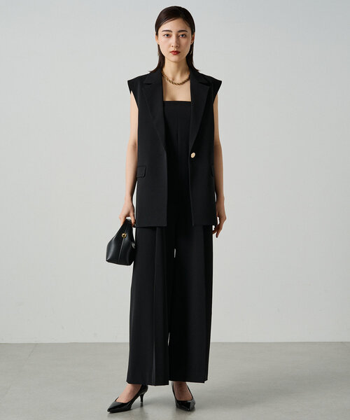 loungedress ラウンジドレス ジレ ロング ベスト ネイビー Free loungedress ラウンジドレス ジレ ロング ベスト ネイビー Free