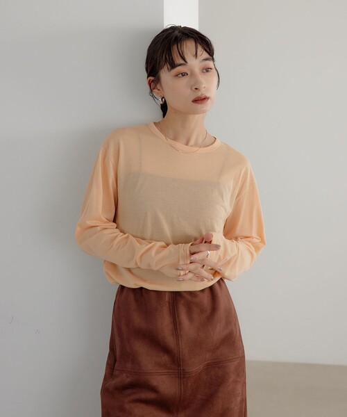 tシャツ 「EMMEL REFINES」EM クルーネック ロングスリーブ Tシャツ レディース