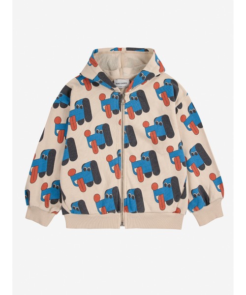 BOBO CHOSES トレーナー Doggy Mate all over zipped hoodie