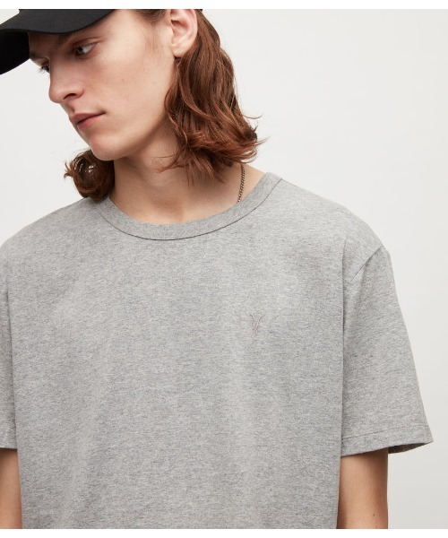「ALLSAINTS」 半袖Tシャツ M グレー メンズ