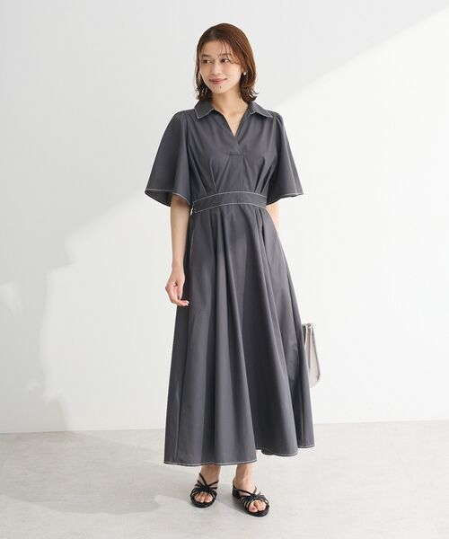 ELENCARE DUE ワンピース 半袖 スキッパーワンピース : ZOZOTOWN Yahoo