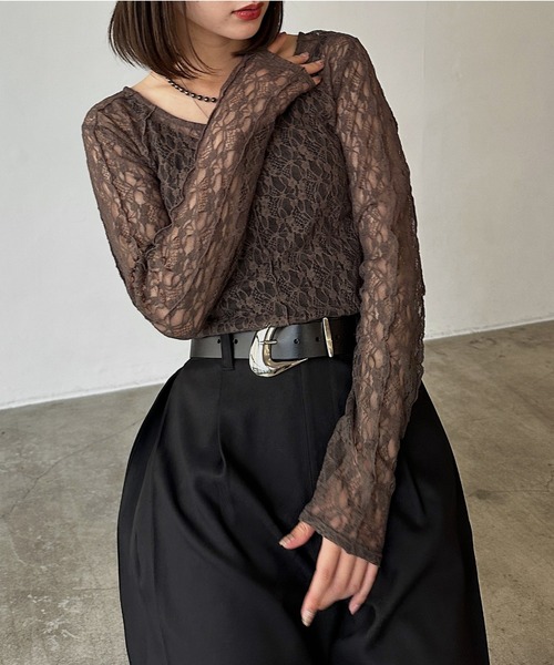 PAGEBOY（ページボーイ） tシャツ カットレースメローロングスリーブ