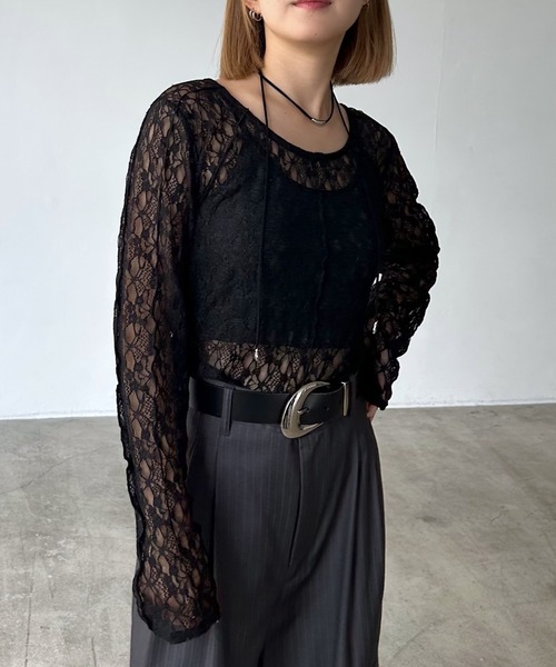 PAGEBOY（ページボーイ） tシャツ カットレースメローロングスリーブ