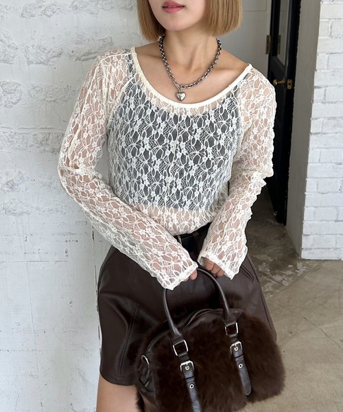 PAGEBOY（ページボーイ） tシャツ カットレースメローロングスリーブ