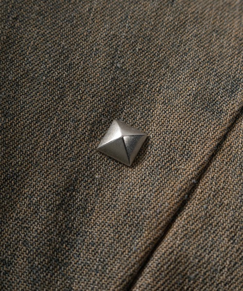 ジーンズ 「82」スタッズ付 ヴィンテージ加工 カーブデニムパンツ