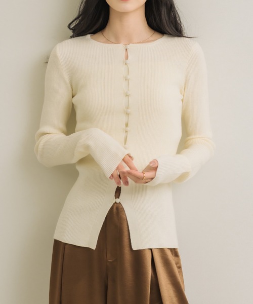 NEUNA（ヌナ） カーディガン スリムボタンカーデ レディース
