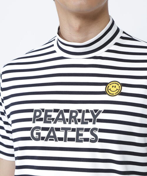 PEARLY GATES ボーダー柄シャツ PEARLY GATES tシャツ ボーダー柄 PG is ベアカノコ半袖