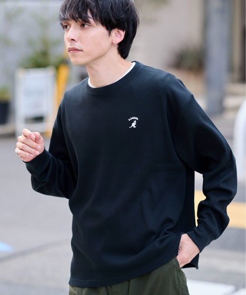 KANGOL（カンゴール） ヘンリーネック tシャツ 「KANGOL」別注ワッフル