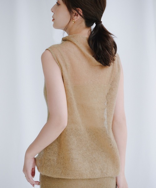 新品未使用品　アニュアンス　モヘアドレープニットトップス　ピンク モヘアドレープニットトップス