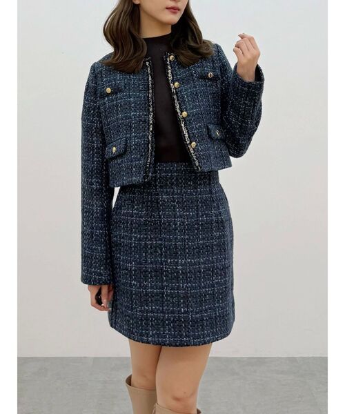 CHANEL ツイード　スカート　台形　タイト　ブルー　青　ネイビー CHANEL ツイード スカート 台形 タイト ブルー 青 ネイビー 楽天市場